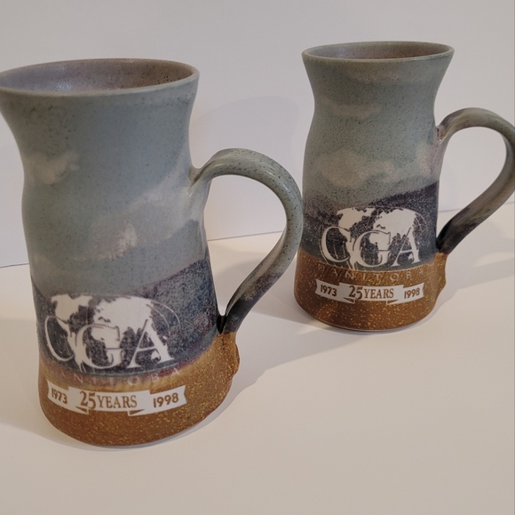 VINTAGE 1998 Set of 2 Handmade CGA Manitoba Mugs - Picture 15 of 16